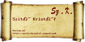 Szitó Kristóf névjegykártya