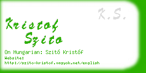 kristof szito business card